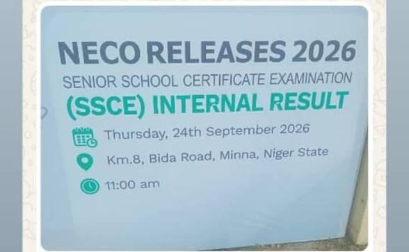 NECO Releases 2026 SSCE Results